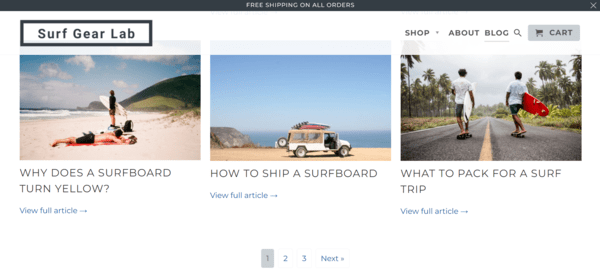 Shopify online store