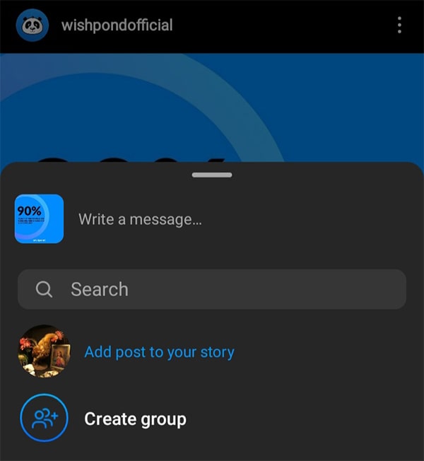 Add post to your story