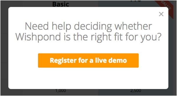 Wishpond Exit Popup