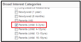 broad interest categories