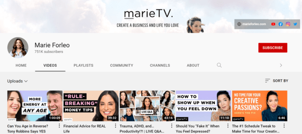 Marie Forleo YouTube