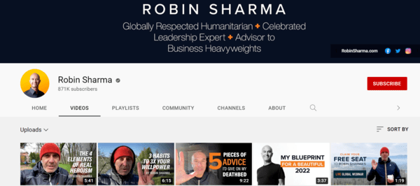 Robin Sharma YouTube
