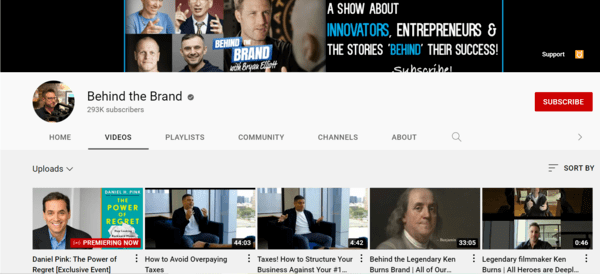 Behind the Brand YouTube