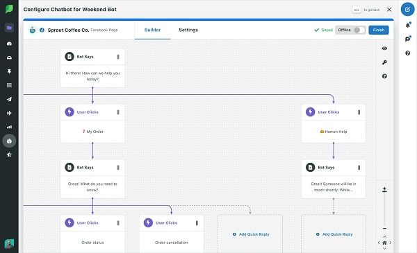 Automated responses from a chatbot