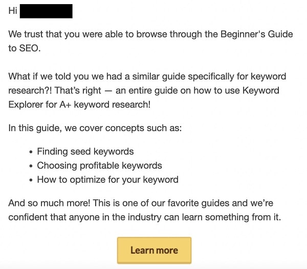 MOZ retargeting campaign