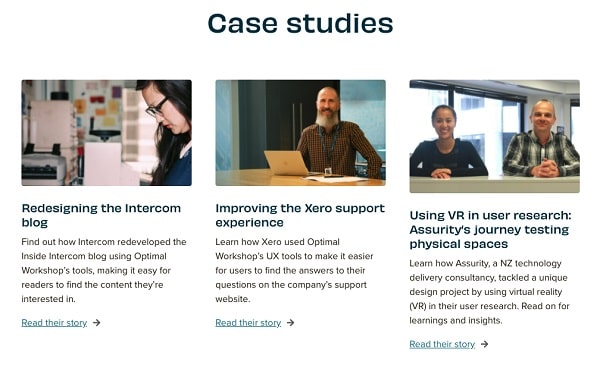 Optimal Workshop Case studies