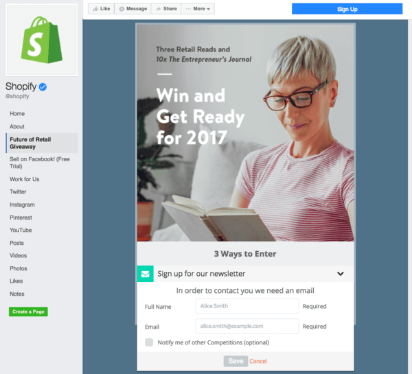 social media giveaway ideas