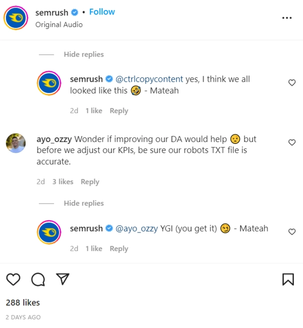 Instagram engagement