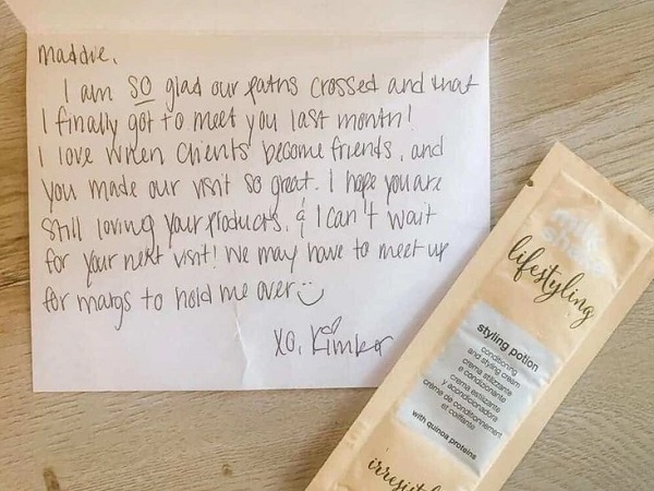 Details in handwritten thank you notes