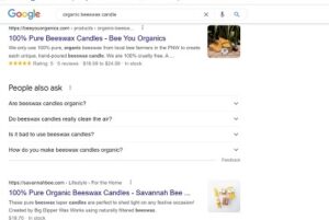 organic beeswax candle SERP