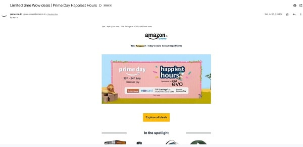 Amazon PrimeDay Email