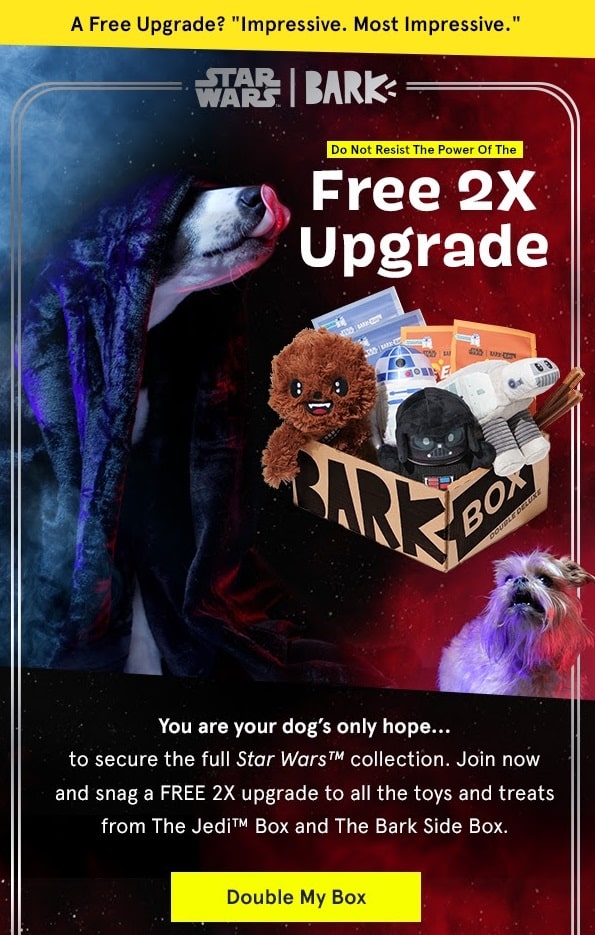 Bark Box Star Wars Nurture Email