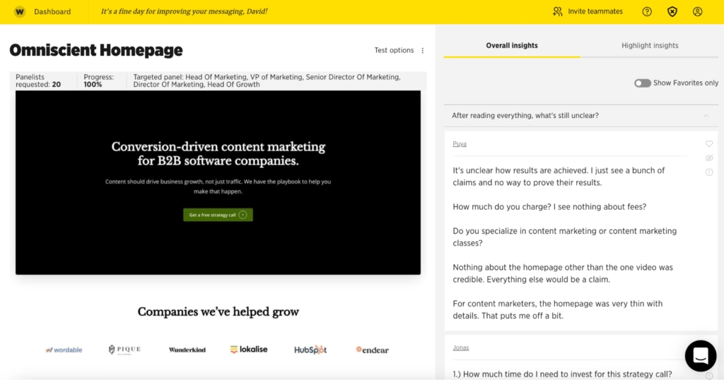 Landing Page Copywriting - Copy Testing