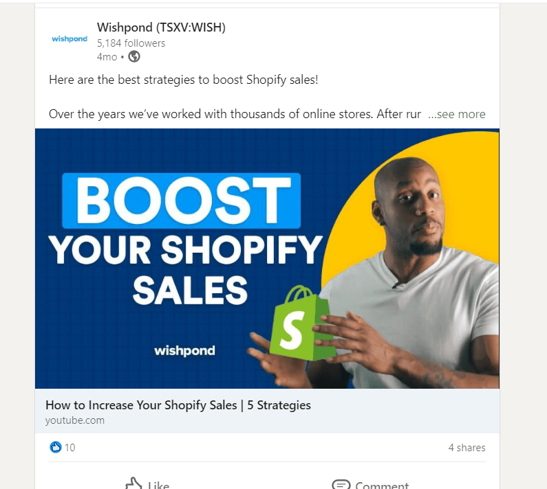 LinkedIn marketing content