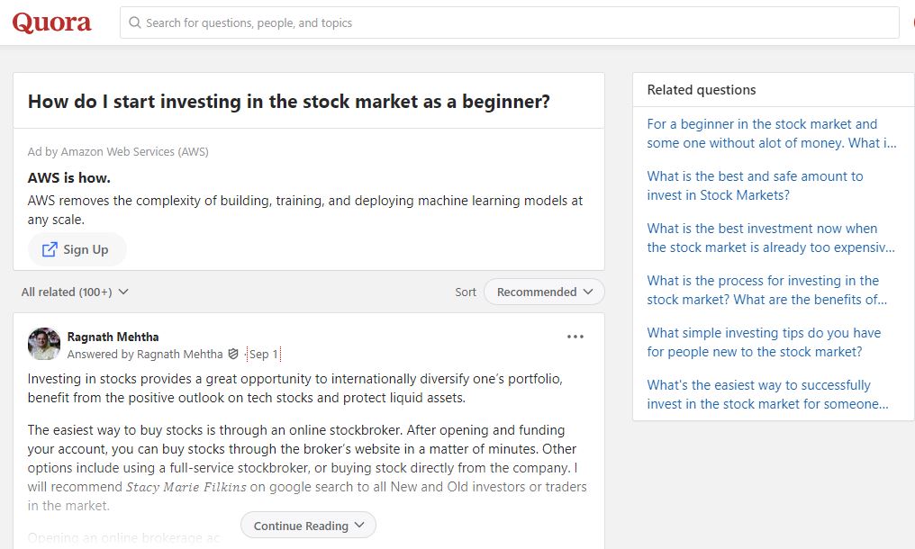Quora content marketing