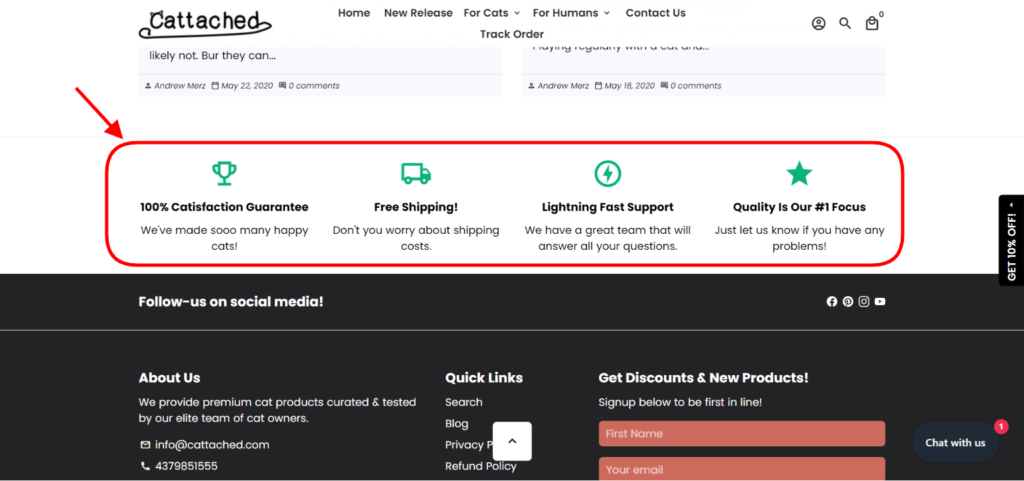 ecommerce CTA example