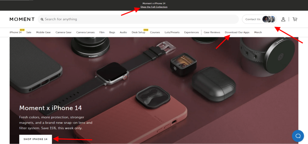 ecommerce CTA example