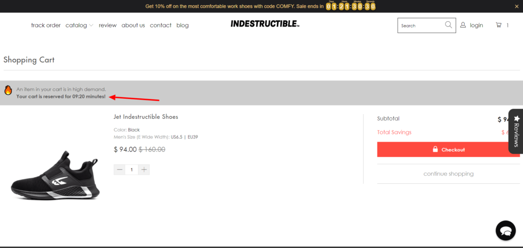 ecommerce CTA example