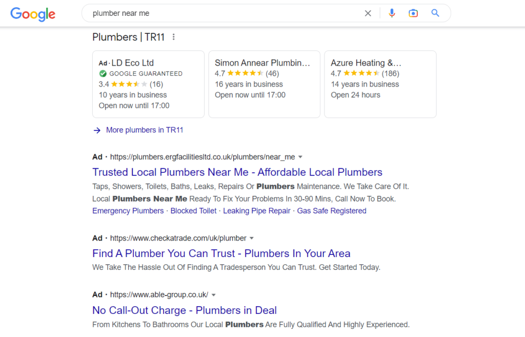 Google search ads