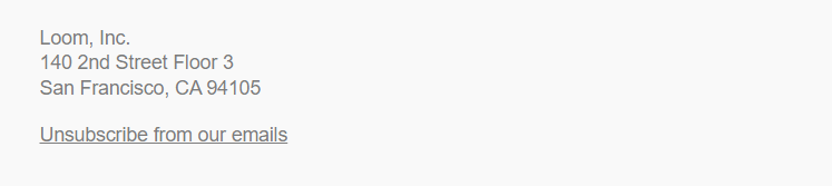email unsubscribe button example