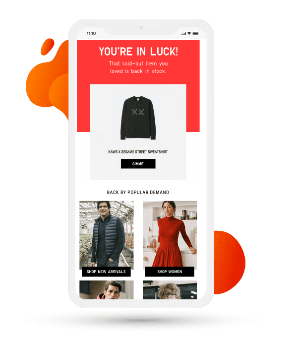 back in stock email example