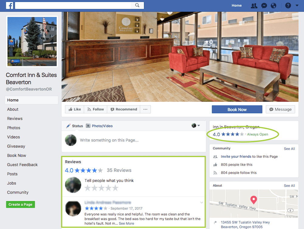 Facebook business page