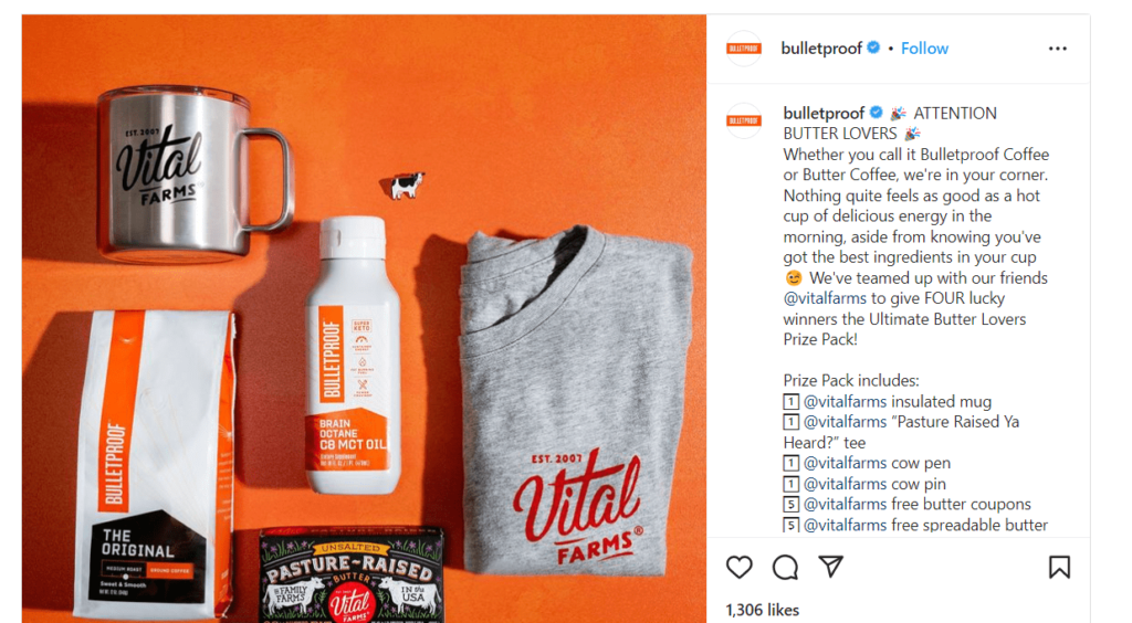 Ecommerce giveaway example