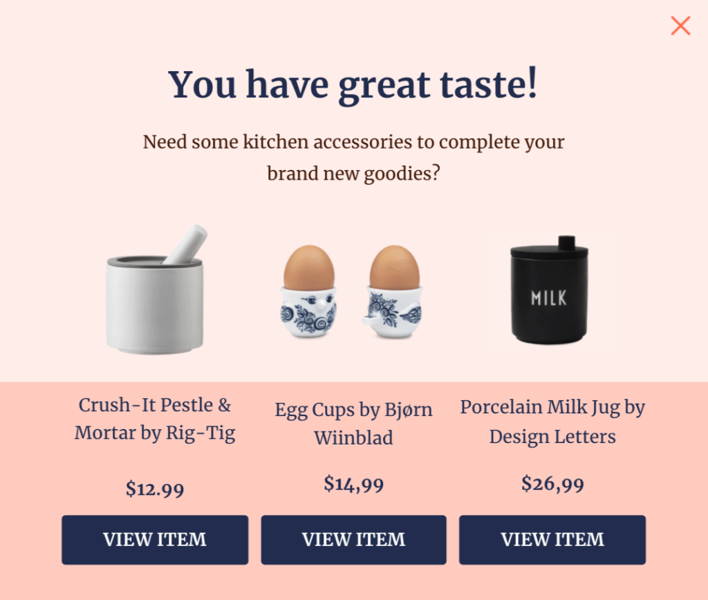cross-sell and upsell example