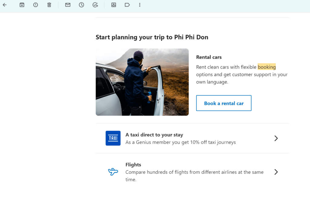cross-selling email example