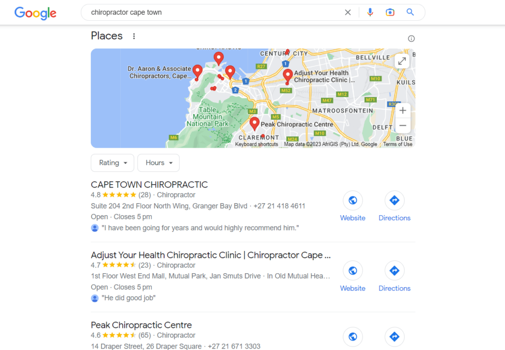 healthcare practice SEO example