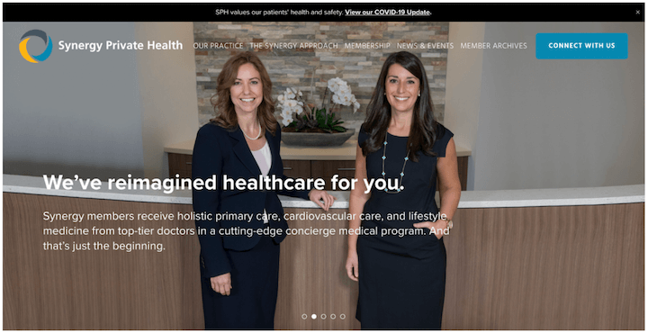 doctor practice website example