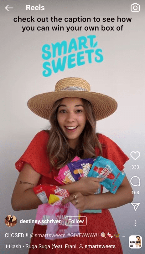 influencer giveaway example