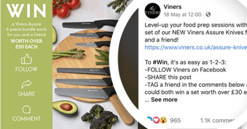 Facebook giveaway example