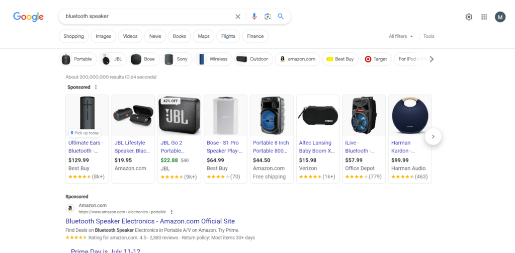 Google product search