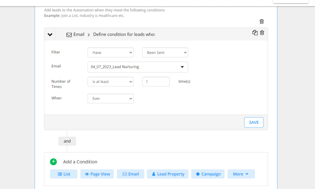 email marketing automation conditions