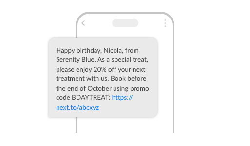 SMS marketing example