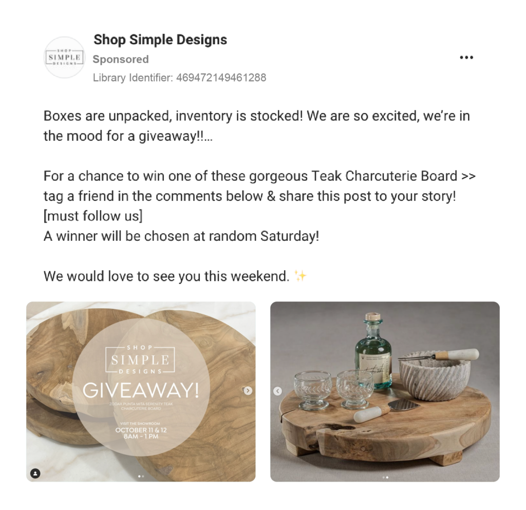Social Media Giveaway Idea 2 Tag a Friend Giveaway