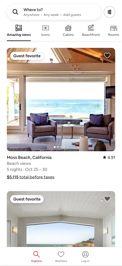 Mobile Landing Page Example #1. Airbnb