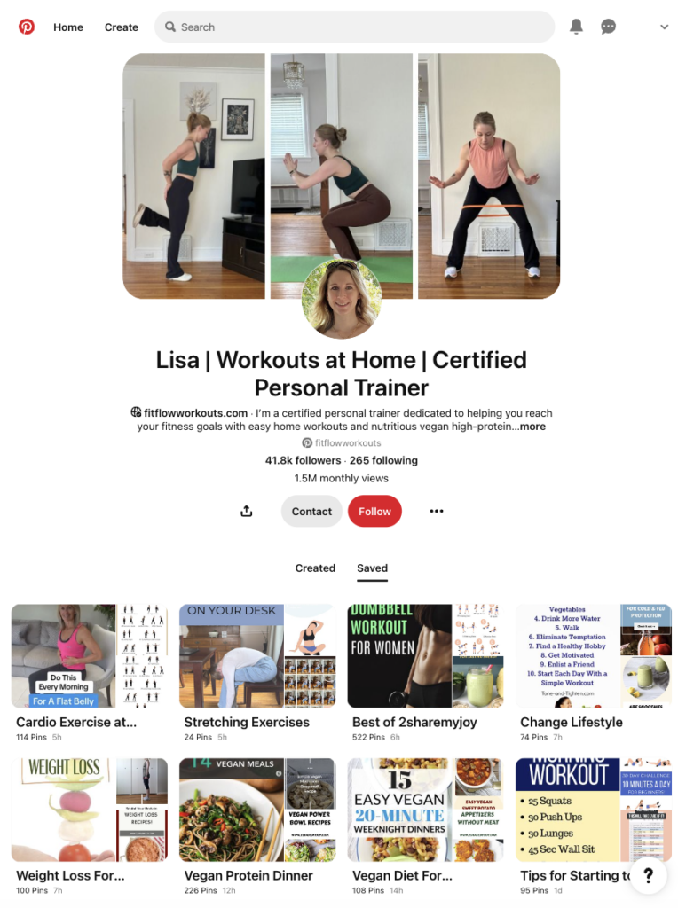 Pinterest for Workout Routines