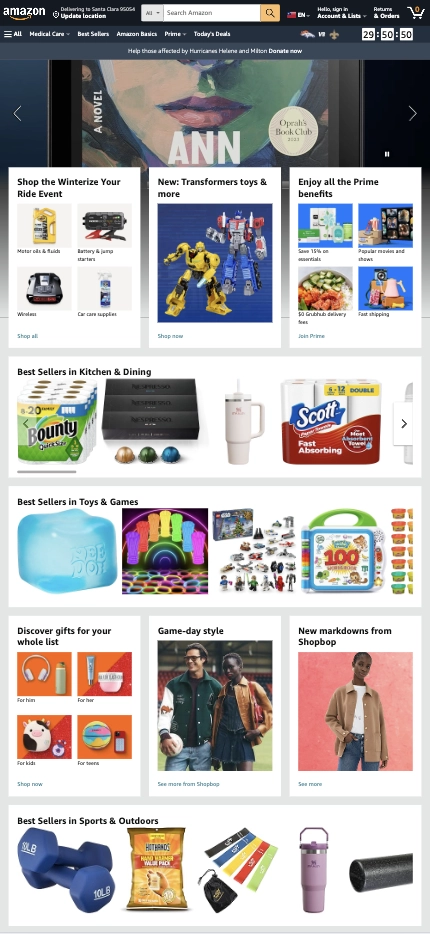 Mobile Landing Page Example #13. Amazon