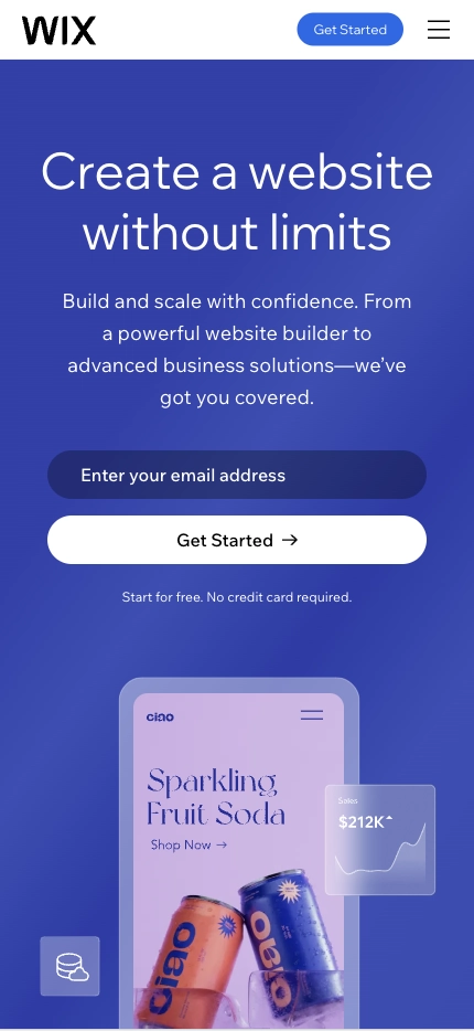 Mobile Landing Page Example #14. Wix