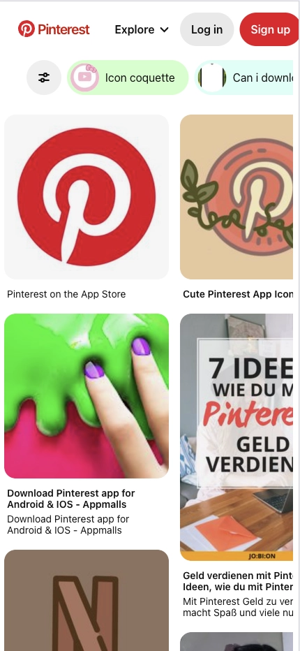 Mobile Landing Page Example #23. Pinterest