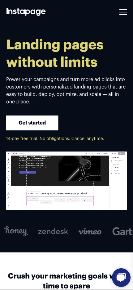 Mobile Landing Page Example #36. Instapage