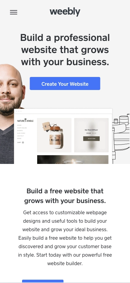Mobile Landing Page Example #39. Weebly