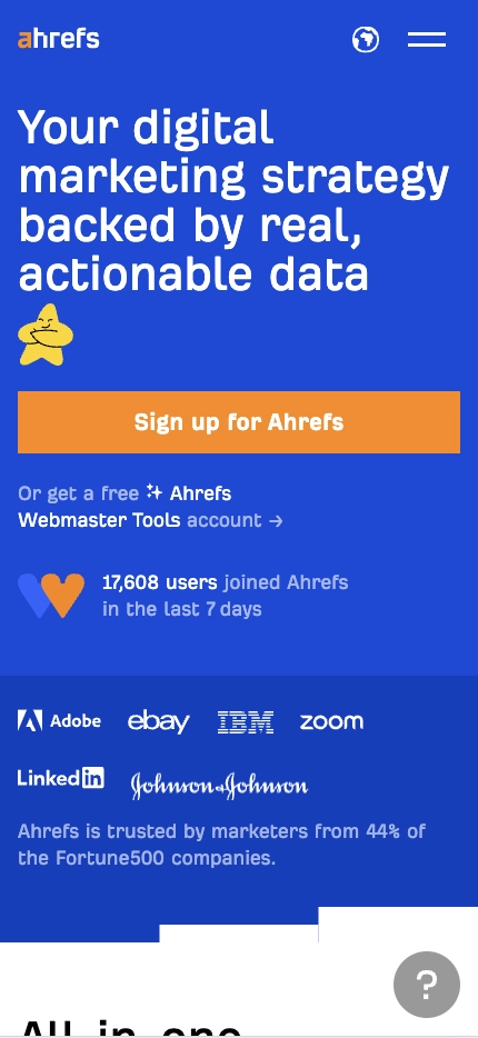 Mobile Landing Page Example #42. Ahrefs