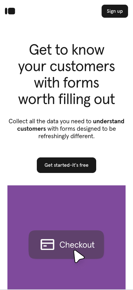 Mobile Landing Page Example #46. Typeform