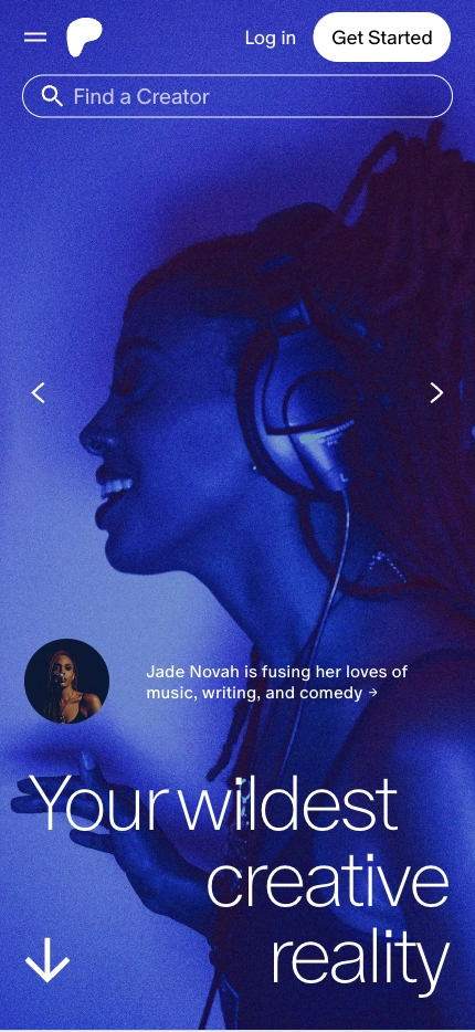 Mobile Landing Page Example #58. Patreon