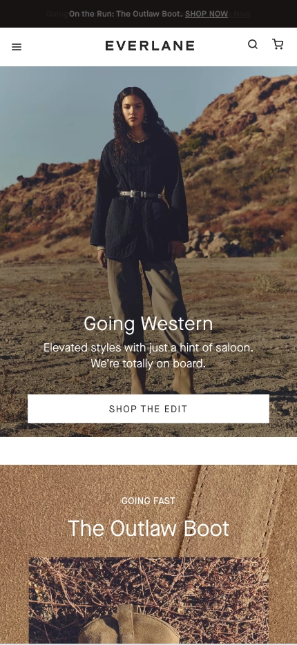 Mobile Landing Page Example #59. Everlane