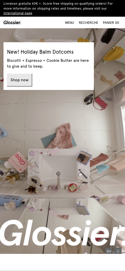 Mobile Landing Page Example #64. Glossier