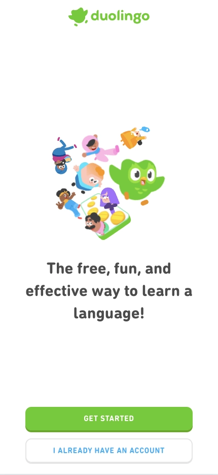 Mobile Landing Page Example #70. Duolingo